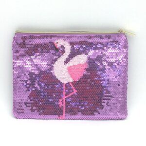 Tarte Flamingo Purple Sequin Cosmetic or Travel Bag 3/$18